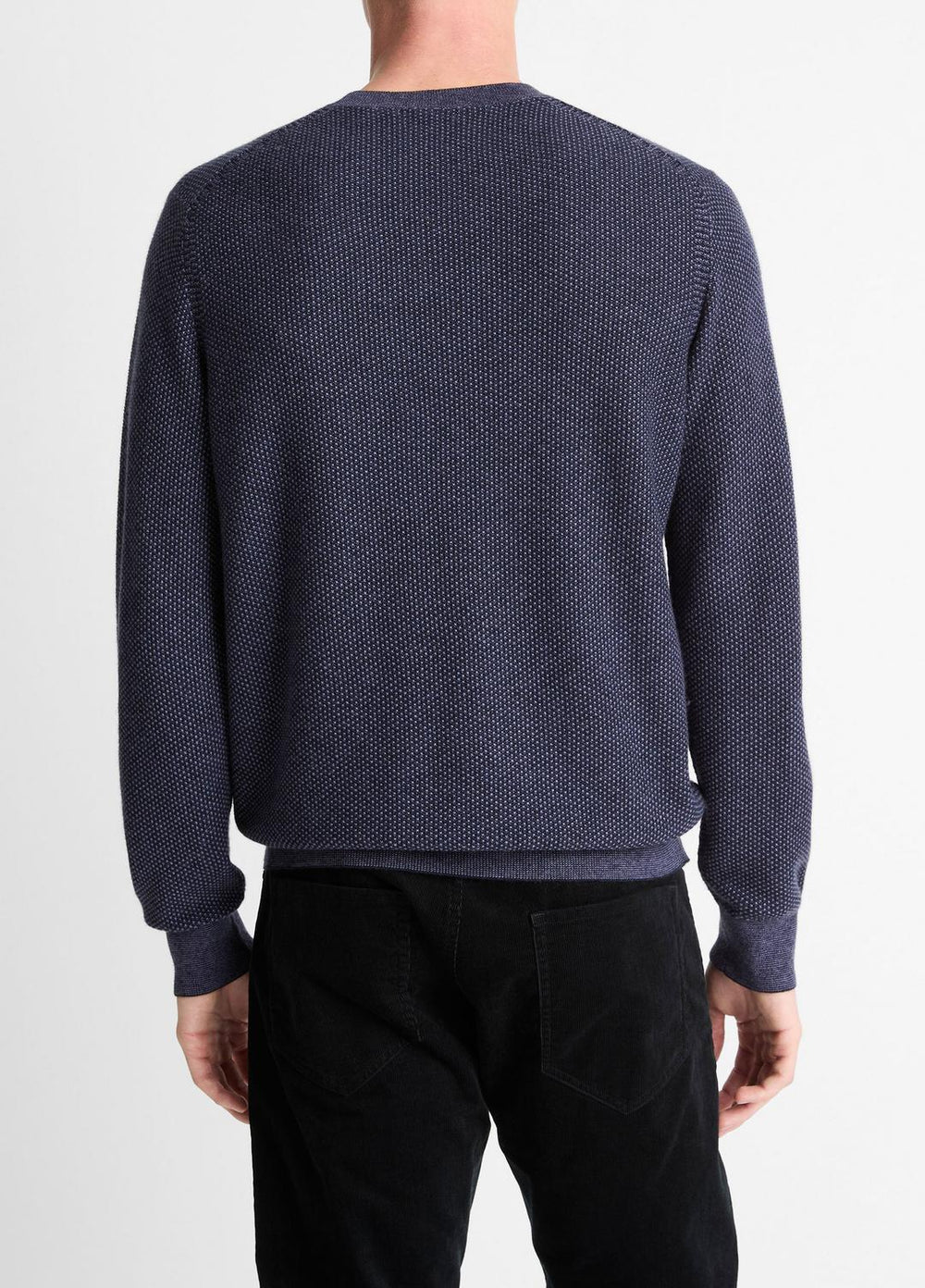 Geo-Jacquard Wool-Blend Crew Neck Sweater in Crew Neck | VINCE Men