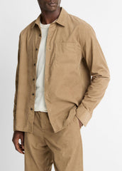 Italian Cotton Corduroy Button-Front Shirt in Long Sleeve | VINCE Men