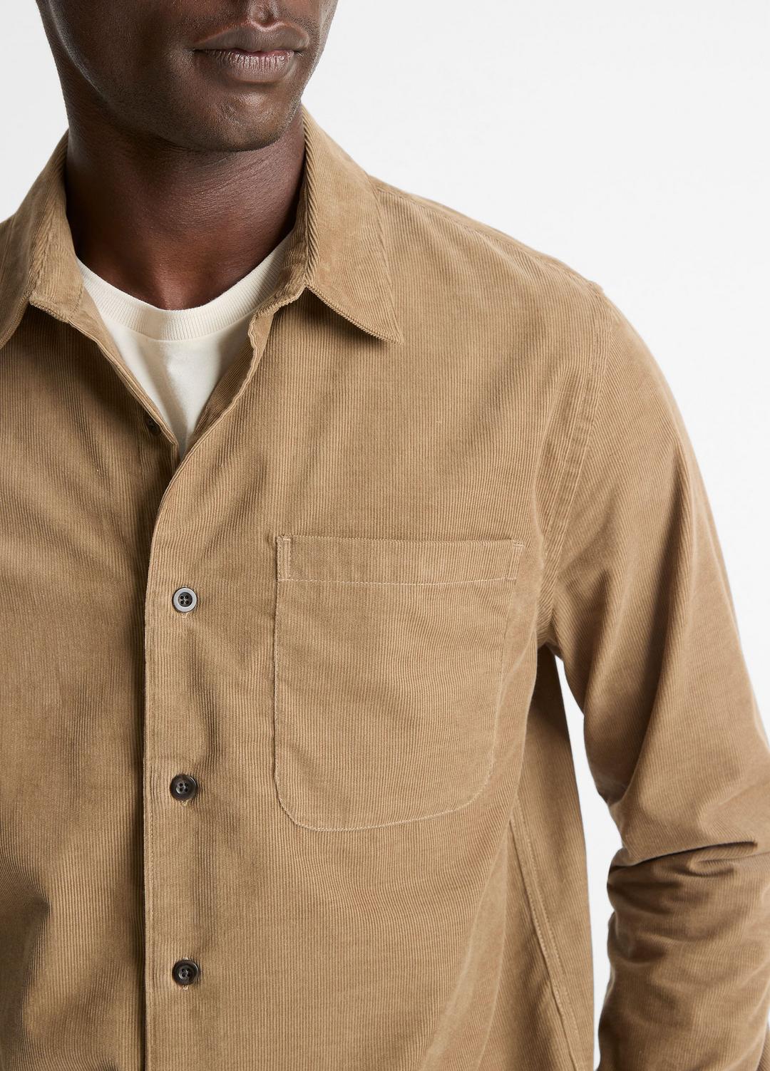 Italian Cotton Corduroy Button-Front Shirt in Long Sleeve | VINCE Men
