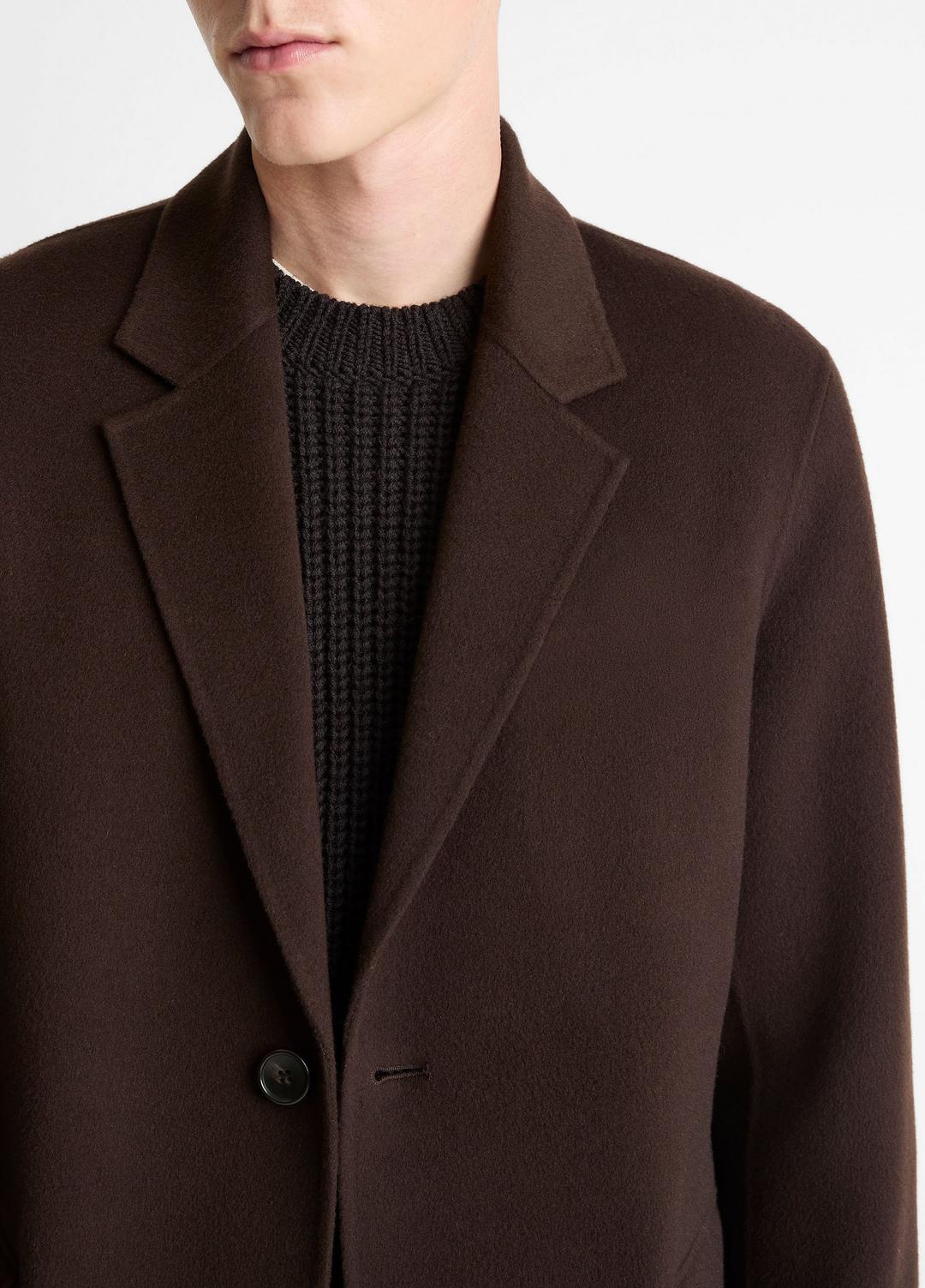 Splittable Wool-Cashmere Single-Breasted Topcoat in Coats | VINCE Men