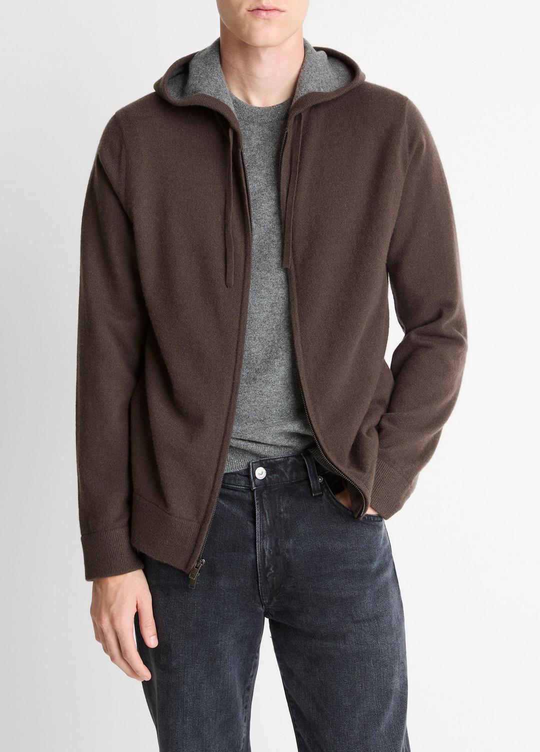 Cashmere Zip-Front Hoodie in Sweatshirts & Hoodies | VINCE Men