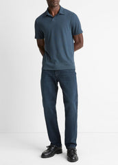 Cotton Johnny-Collar Polo Shirt in Henleys & Polos | VINCE Men
