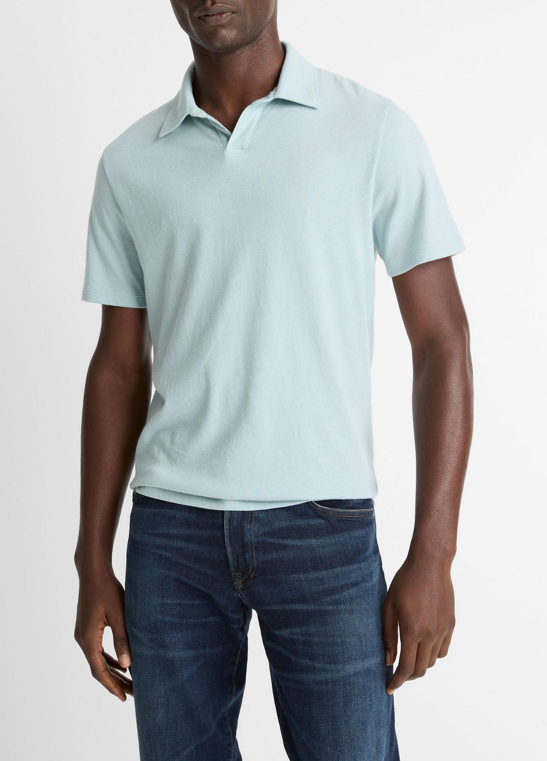 Cotton Johnny-Collar Polo Shirt in Henleys & Polos | VINCE Men