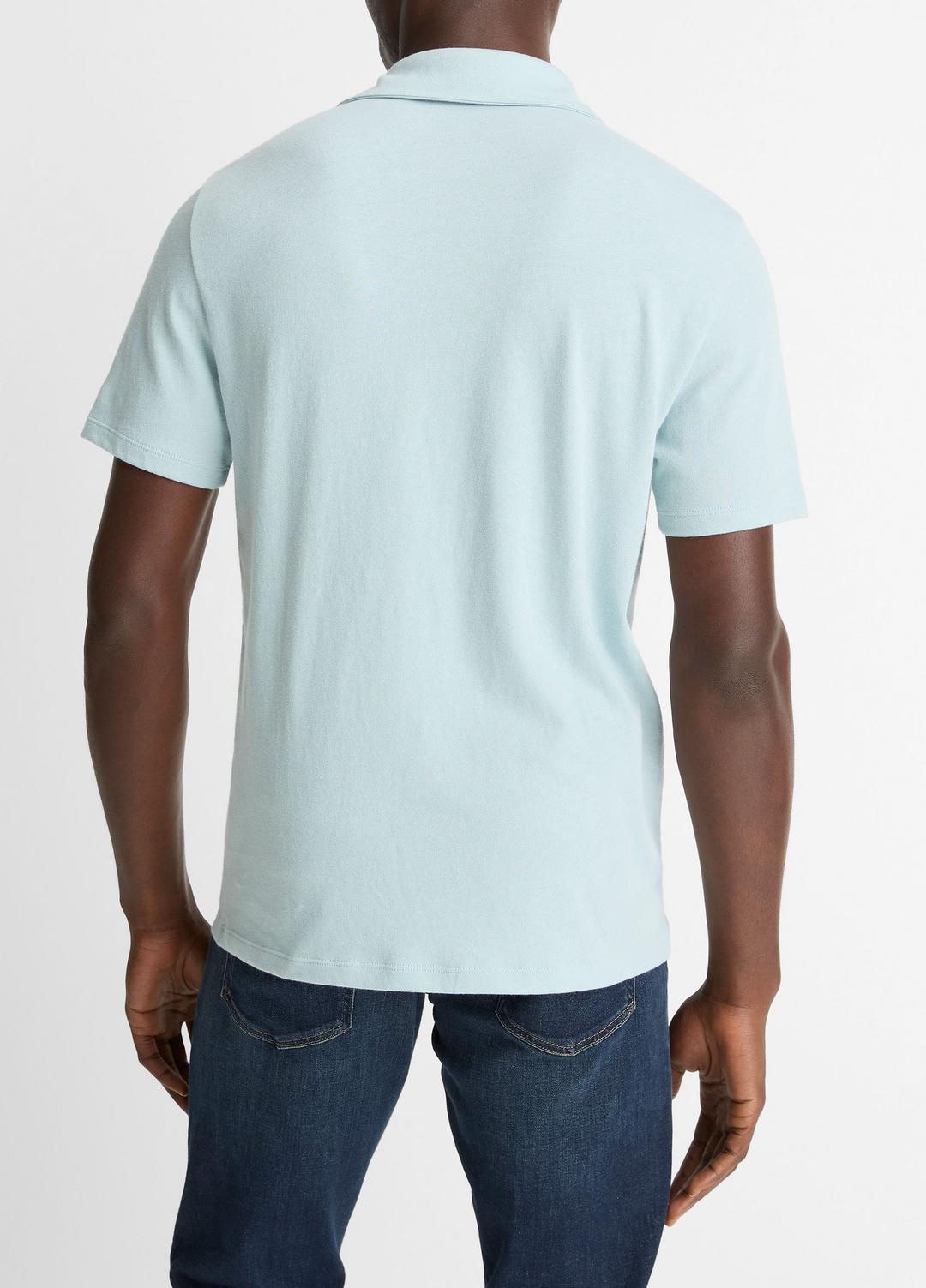 Cotton Johnny-Collar Polo Shirt in Henleys & Polos | VINCE Men