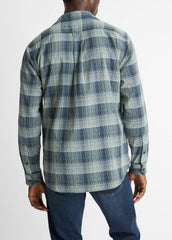 Big Sky Plaid Cotton Button-Front Shirt in Long Sleeve | VINCE Men