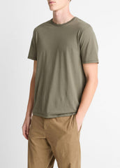 Pima Cotton Crew Neck T-Shirt in Short Sleeve | VINCE Men