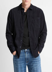 Italian Cotton Corduroy Button-Front Shirt in Long Sleeve | VINCE Men