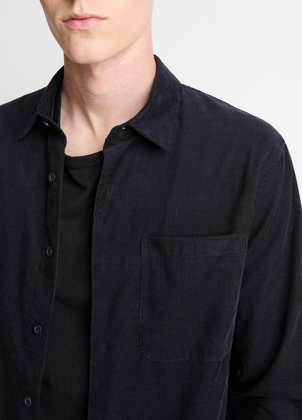 Italian Cotton Corduroy Button-Front Shirt in Long Sleeve | VINCE Men