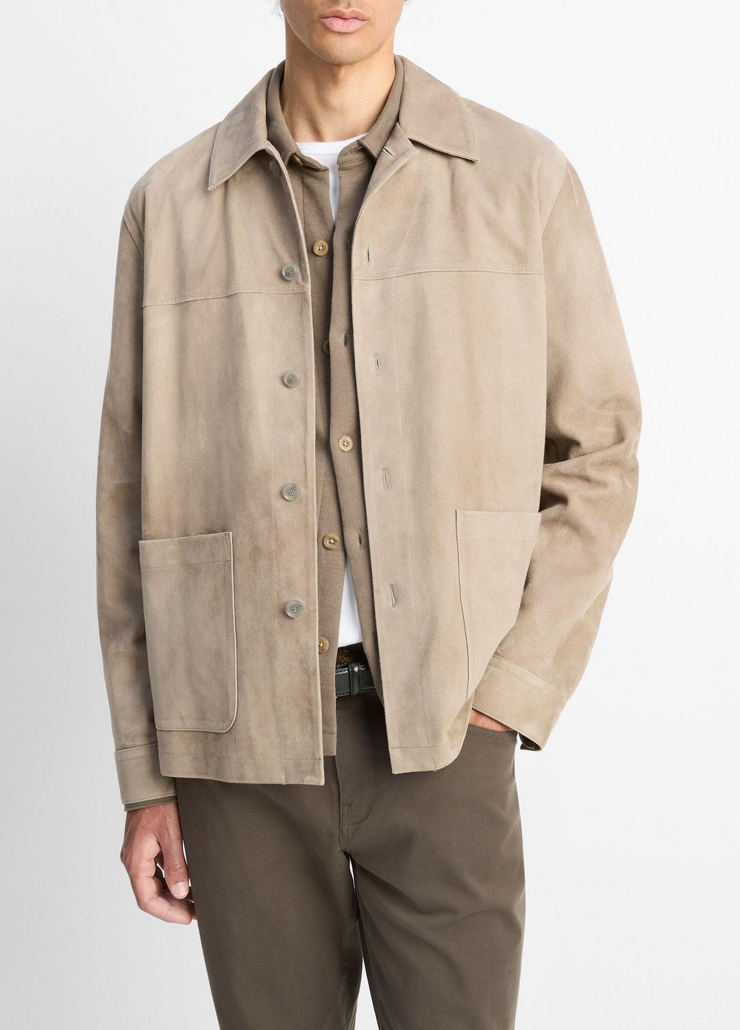 Suede Shirt Jacket in Shirt Jackets | VINCE Men