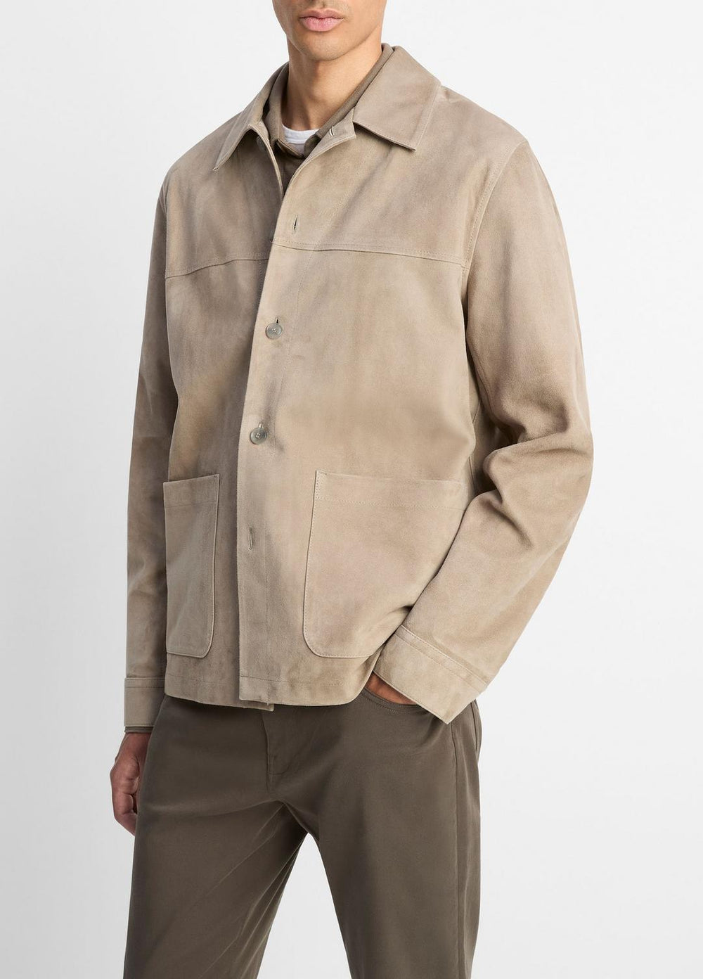 Suede Shirt Jacket in Shirt Jackets | VINCE Men