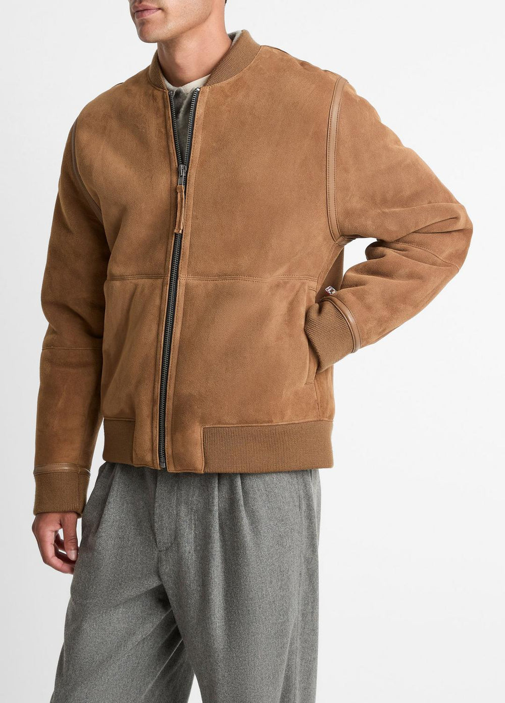 Shearling Bomber Jacket in Jackets | VINCE Men