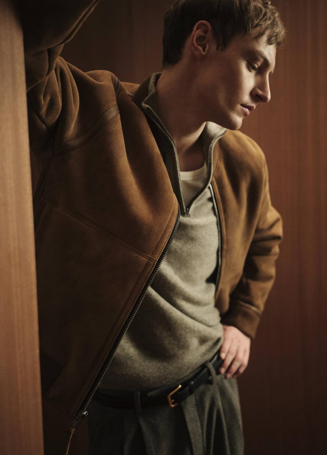 Shearling Bomber Jacket in Jackets | VINCE Men