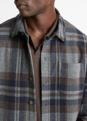 Plaid Cotton-Blend Shirt Jacket in Shirt Jackets | VINCE Men