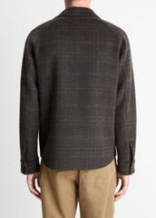 Plaid Splittable Wool-Blend Shirt Jacket in Shirt Jackets | VINCE Men