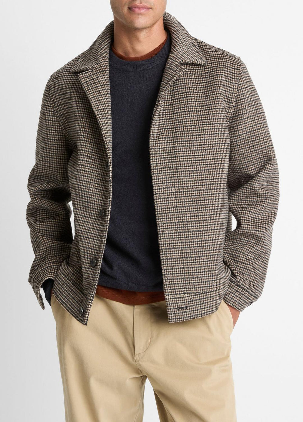 Houndstooth Bomber Jacket in Jackets | VINCE Men