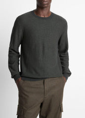 Geo-Jacquard Wool-Blend Crew Neck Sweater in Crew Neck | VINCE Men