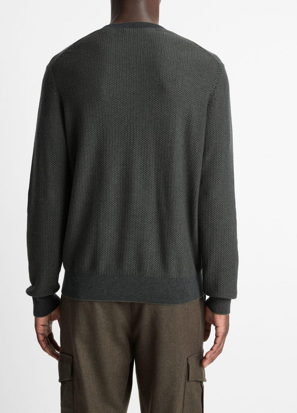 Geo-Jacquard Wool-Blend Crew Neck Sweater in Crew Neck | VINCE Men