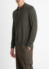 Wool Polo Sweater in Sweaters | VINCE Men