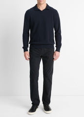 Plush Cashmere Johnny-Collar Polo in Sweaters | VINCE Men