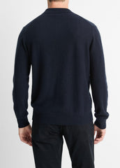Plush Cashmere Johnny-Collar Polo in Sweaters | VINCE Men
