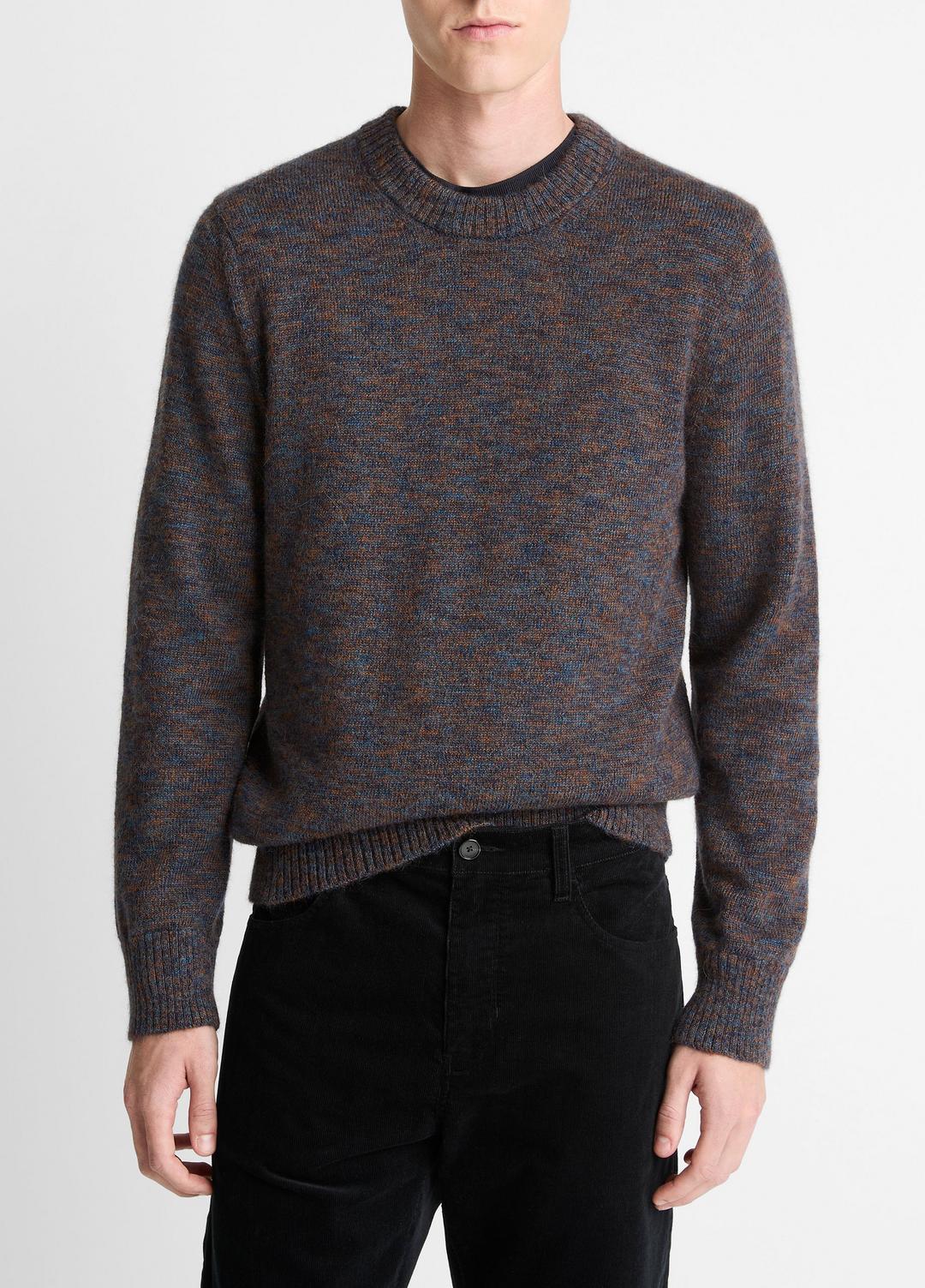 Multi-Mix Alpaca-Merino Wool Sweater in Crew Neck | VINCE Men