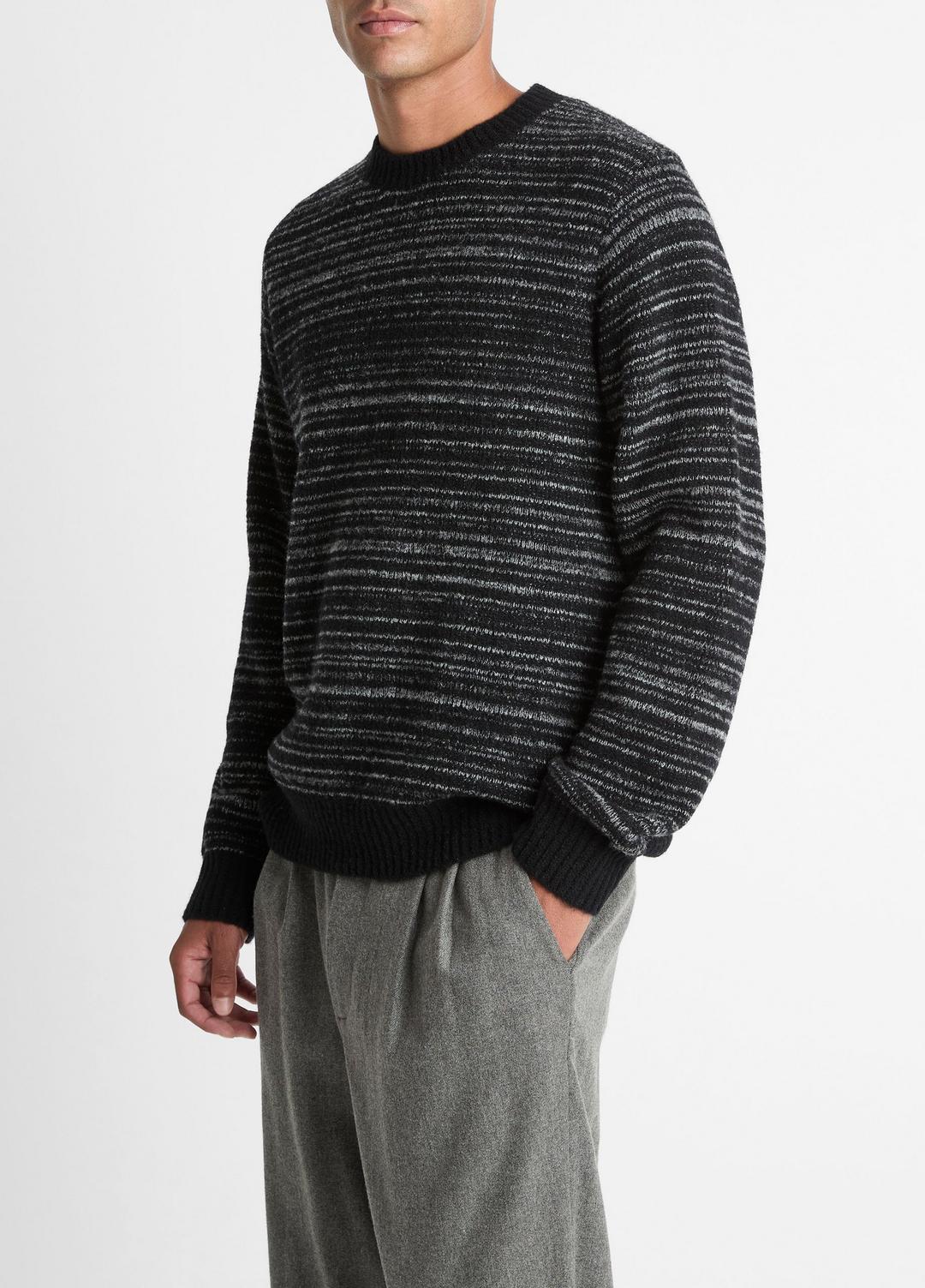 Marled Stripe Merino Wool-Blend Sweater in Crew Neck | VINCE Men