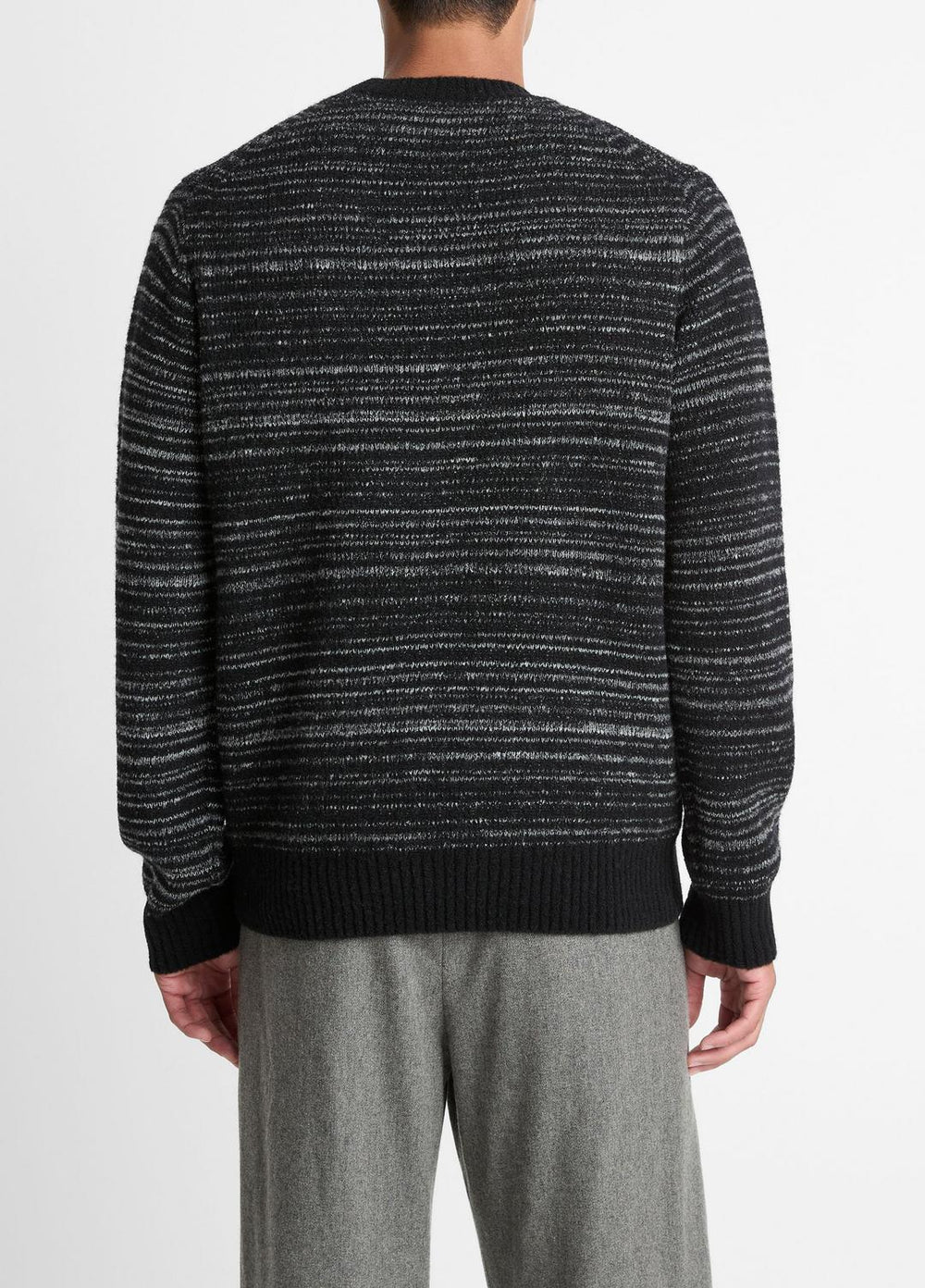 Marled Stripe Merino Wool-Blend Sweater in Crew Neck | VINCE Men