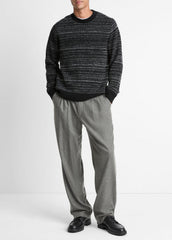 Marled Stripe Merino Wool-Blend Sweater in Crew Neck | VINCE Men