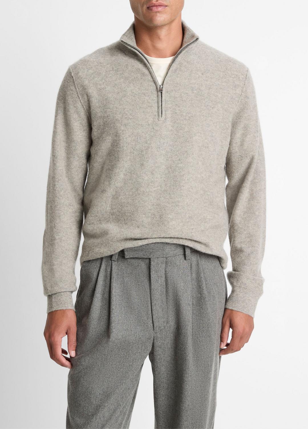 Plush Cashmere Quarter-Zip Sweater in Quarter Zip | VINCE Men