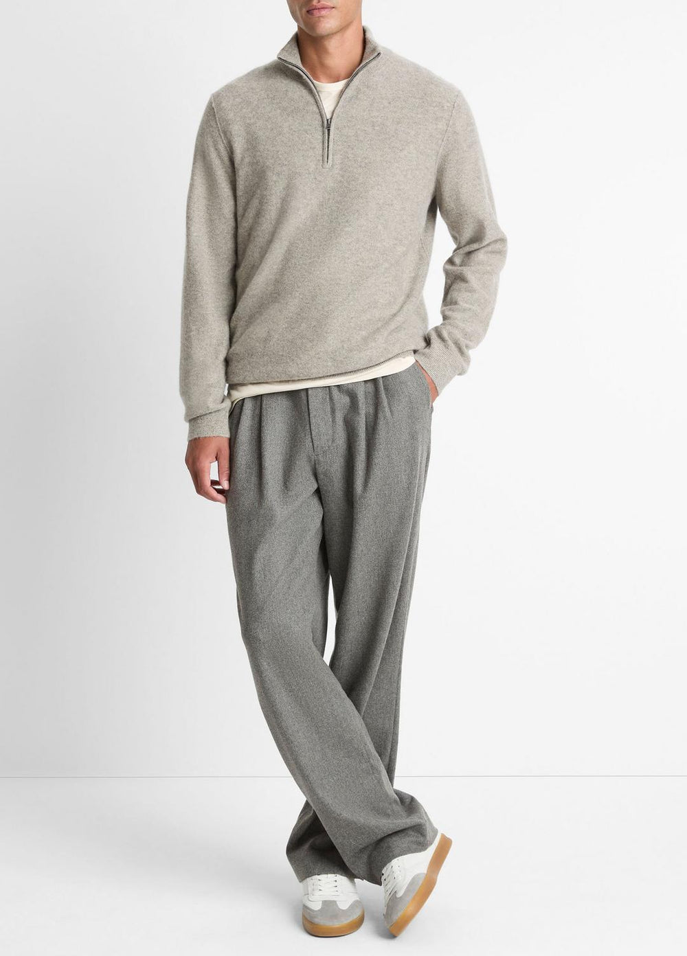Plush Cashmere Quarter-Zip Sweater in Quarter Zip | VINCE Men