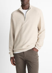 Geo-Jacquard Wool-Blend Quarter-Zip Sweater in Quarter Zip | VINCE Men