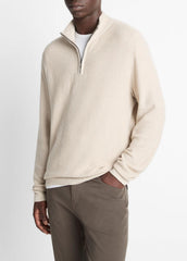 Geo-Jacquard Wool-Blend Quarter-Zip Sweater in Quarter Zip | VINCE Men