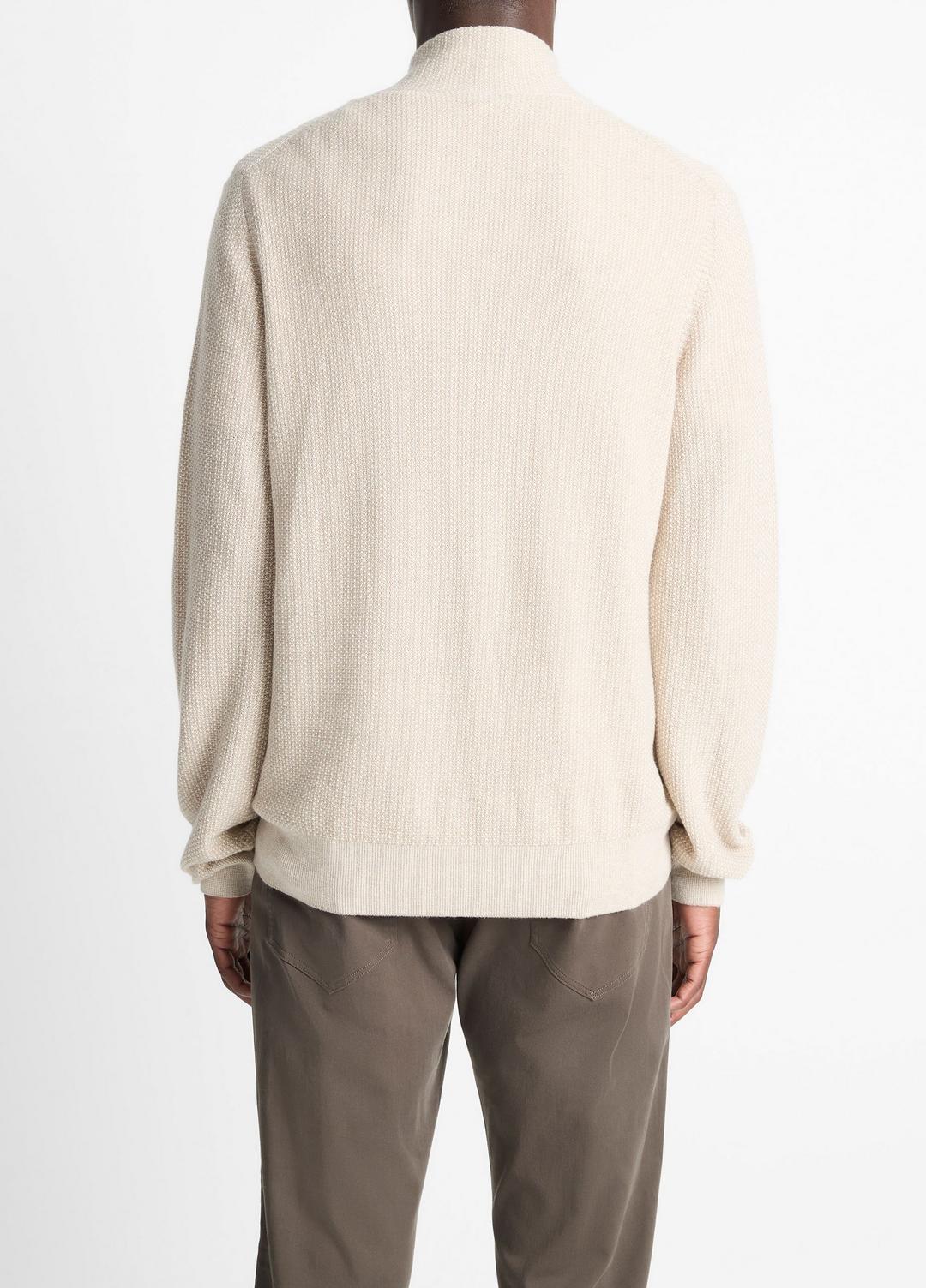 Geo-Jacquard Wool-Blend Quarter-Zip Sweater in Quarter Zip | VINCE Men