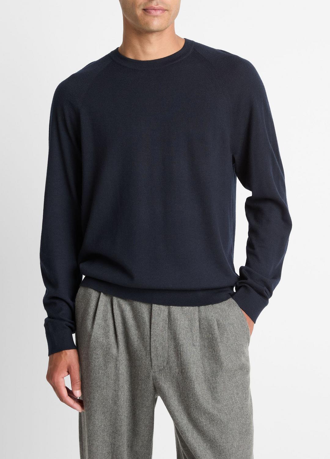 Featherweight Wool-Cashmere Crew Neck Sweater in Crew Neck | VINCE Men