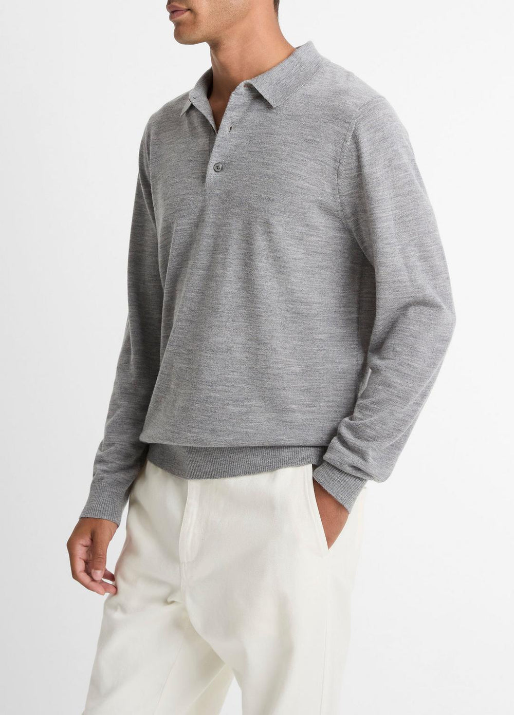 Wool Polo Sweater in Sweaters | VINCE Men