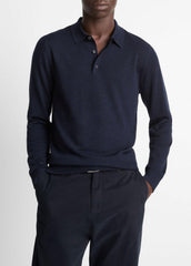 Wool Polo Sweater in Sweaters | VINCE Men
