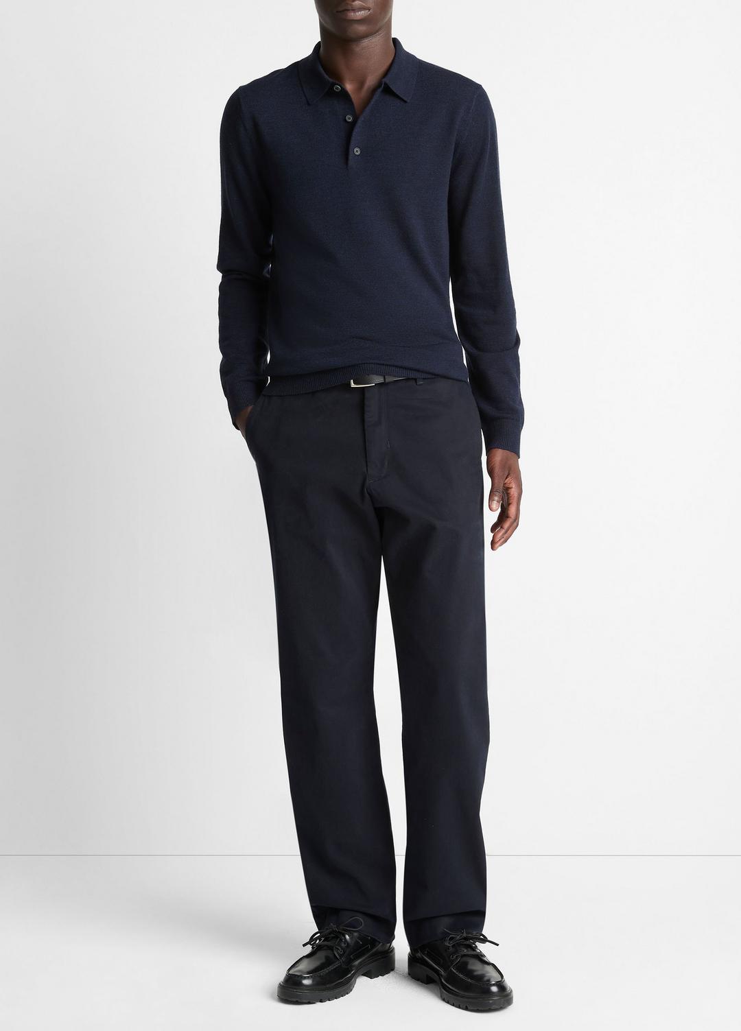 Wool Polo Sweater in Sweaters | VINCE Men