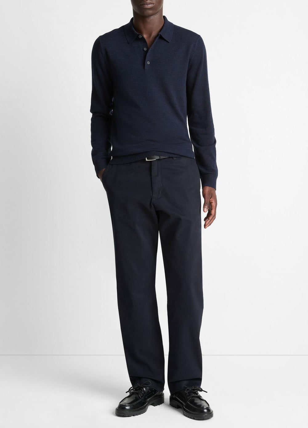 Wool Polo Sweater in Sweaters | VINCE Men