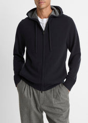 Cashmere Zip-Front Hoodie in Cashmere | VINCE Men