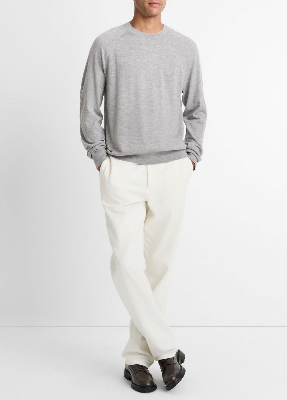 Featherweight Wool-Cashmere Crew Neck Sweater in Crew Neck | VINCE Men