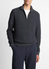Geo-Jacquard Wool-Blend Quarter-Zip Sweater in Quarter Zip | VINCE Men