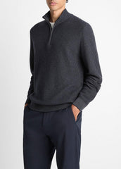 Geo-Jacquard Wool-Blend Quarter-Zip Sweater in Quarter Zip | VINCE Men