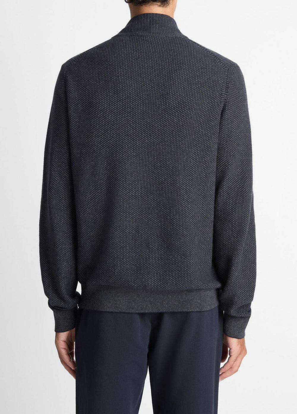 Geo-Jacquard Wool-Blend Quarter-Zip Sweater in Quarter Zip | VINCE Men