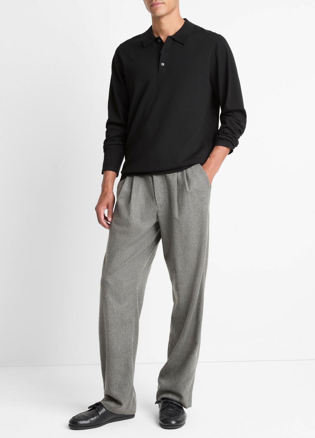 Wool Polo Sweater in Sweaters | VINCE Men