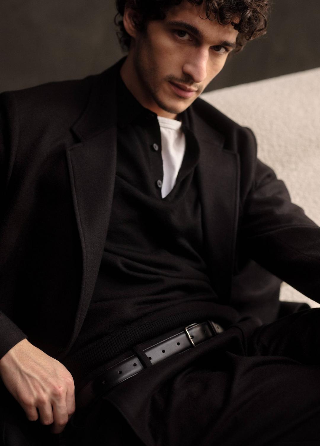Wool Polo Sweater in Sweaters | VINCE Men