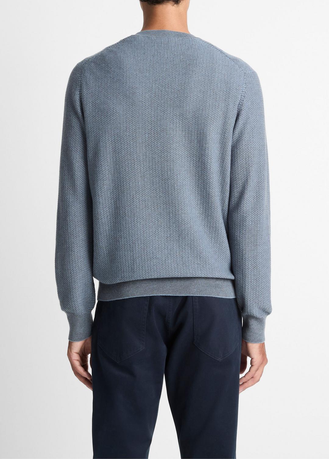 Geo-Jacquard Wool-Blend Crew Neck Sweater in Crew Neck | VINCE Men