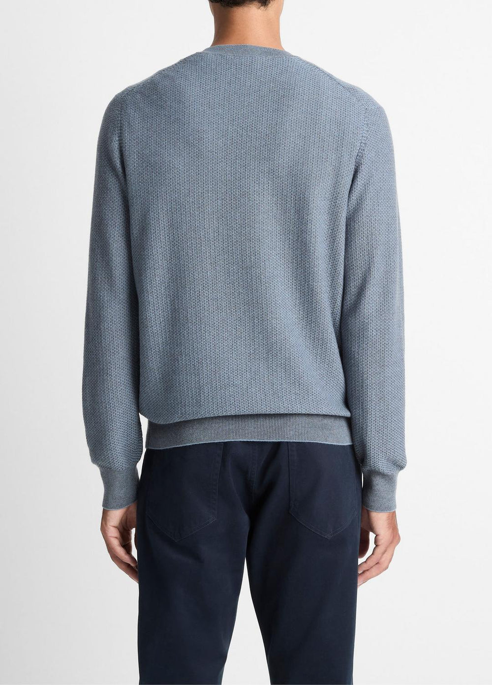 Geo-Jacquard Wool-Blend Crew Neck Sweater in Crew Neck | VINCE Men