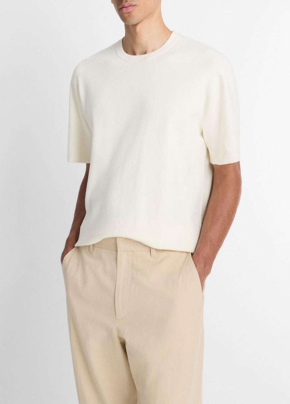 Milano Short-Sleeve Crew Neck Sweater in Crew Neck | VINCE Men