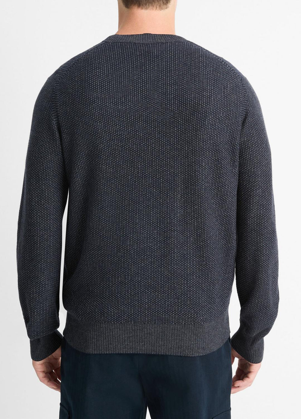Geo-Jacquard Wool-Blend Crew Neck Sweater in Crew Neck | VINCE Men