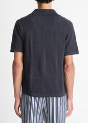 Patchwork Pointelle Short-Sleeve Shirt in Short Sleeve | VINCE Men